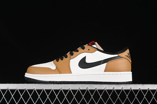 Nike Air Jordan 1 Low OG Black Sole White Earthy Yellow Sneakers