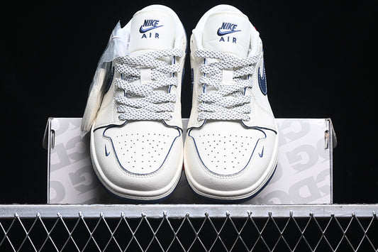 Nike Air Jordan 1 Low Supreme Navy Off White Sneakers