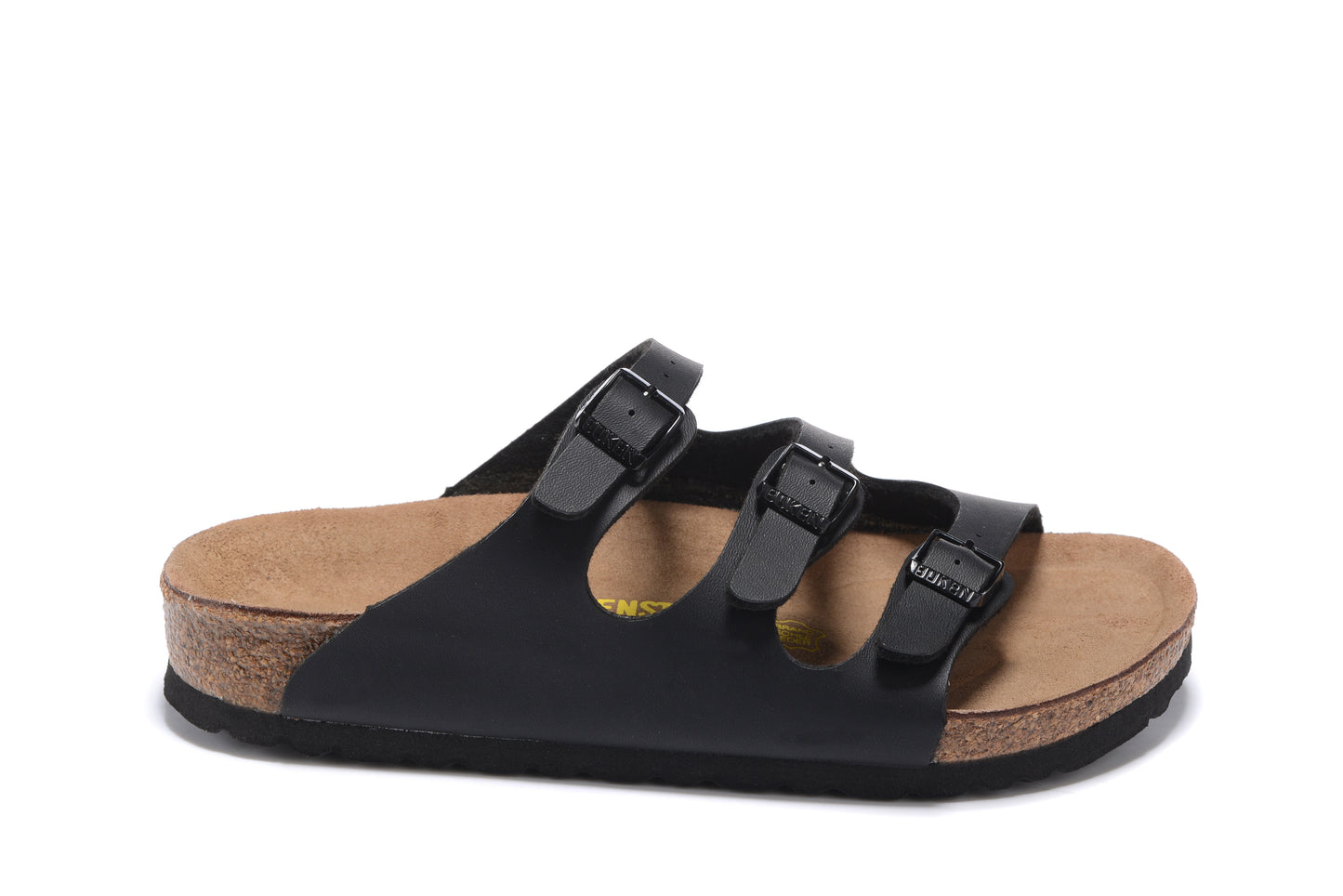 Birkenstock Florida Black Three-Breasted Matte Leather Sandals