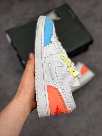 Nike Air Jordan 1 Low "To My First Coach" White Multicolour Sneakers