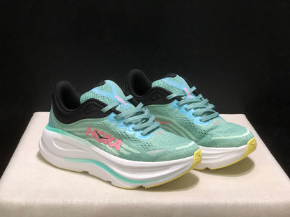 Hoka One One Bondi 9 Women's Comfortable Low-top Running Shoes Sneakers Teal