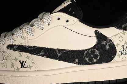 Nike Air Jordan 1 Low LV Travis Scott Fragment Design OG SP Black Sole White Sneakers