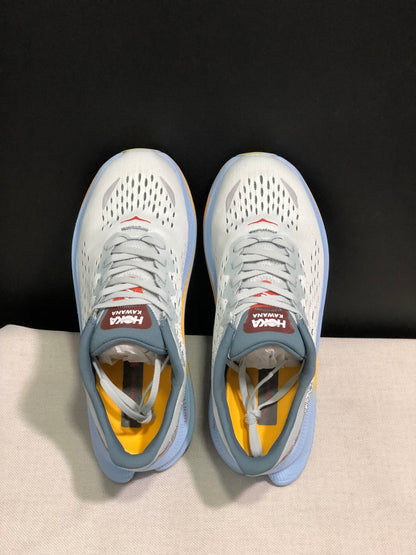 Hoka One One Kawana Cushioning Comfortable Gym Running Shoes Sneakers Cream/Blue
