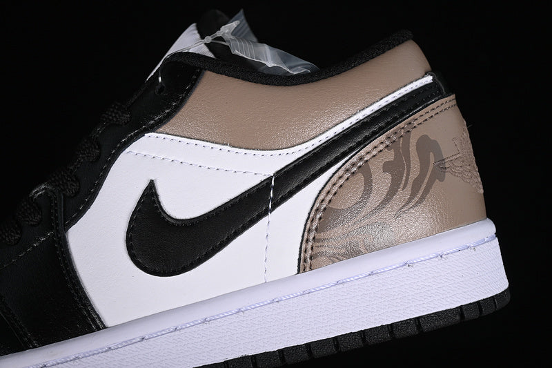 Nike Air Jordan 1 Low White Black Brown Sneakers
