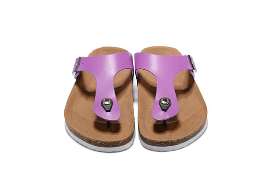 Birkenstock Purple Casual Matte Leather Flip Flops