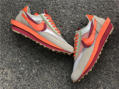 Nike LD Waffle Sacai Clot Kiss of Death Orange Sneakers