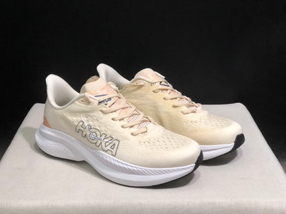 Hoka One One Mach 6 Wear-resistant Breathable Low-top Running Shoes Sneakers Cream