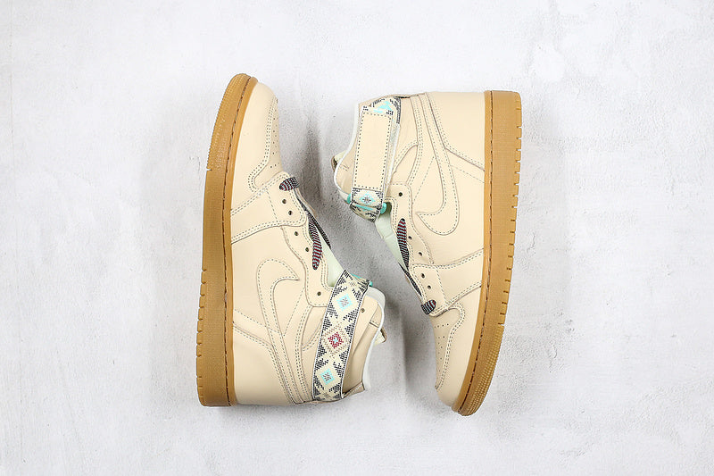 Nike Air Jordan 1 Retro High Strap N7 Light Cream Sneakers