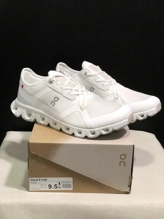 On Running Cloud X 3 AD Comfortable Wear-Resistant Training Shoes All White