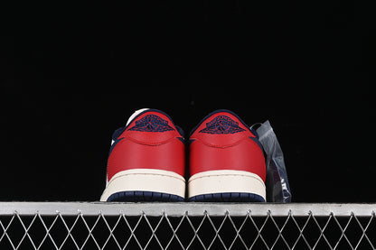 Nike Air Jordan 1 Low OG Howard University White Red Midnight Navy Sneakers