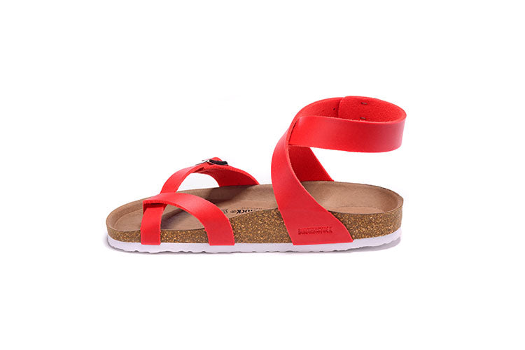 Birkenstock Single Button Ringfinger Red Matte Leather Sandals