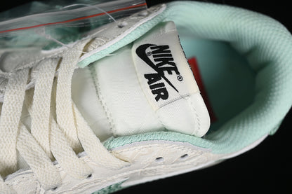 Nike Air Jordan 1 Low OG Grey White Green Snakeskin Grain Sneakers