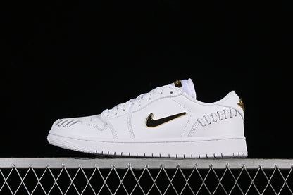 Nike Air Jordan 1 Low Method Of Make Metallic Gold White Sneakers