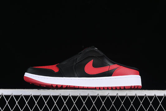 Nike Air Jordan 1 Mule Golf Bred Varsity Red Black White Sneakers