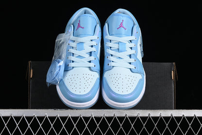 Nike Air Jordan 1 Low Aquarius Blue GlacierL Blue Hyper Violet Sneakers