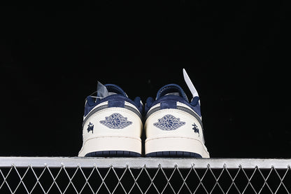Nike Air Jordan 1 Low Navy Sole Grey White Navy Blue Sneakers