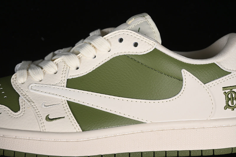 Nike Air Jordan 1 Low OG SP Off-White Travis Scott Fragment Design Green White Sneakers