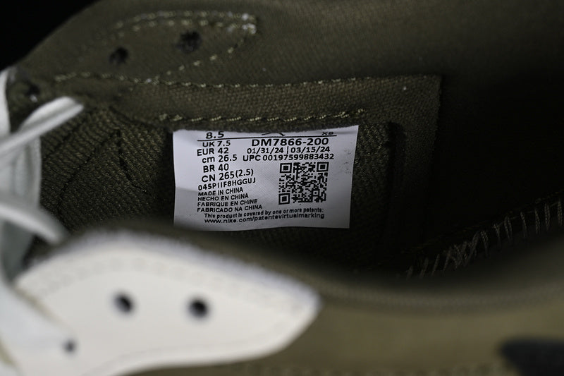 Travis Scott Nike Air Jordan 1 Low OG Medium Olive Black Sail Muslin Sneakers