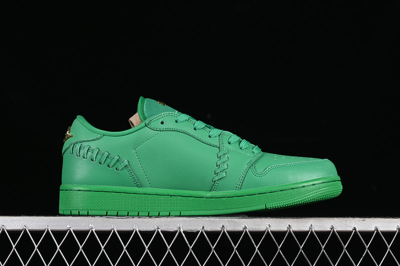 Nike Air Jordan 1 Low Method Of Make Lucky Green Metal Gold Sneakers