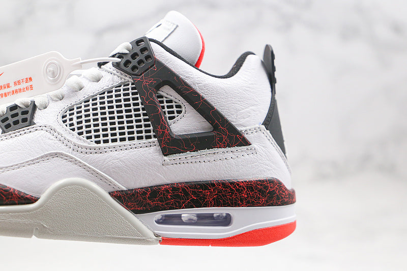 Nike Air Jordan 4 Retro Red Hot Lava White Sneakers