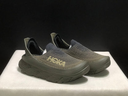 Hoka One One Restore TC Elastic Comfortable Low-top Running Shoes Sneakers Brown