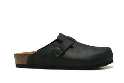 Birkenstock Black Matte Leather Clog Shoes
