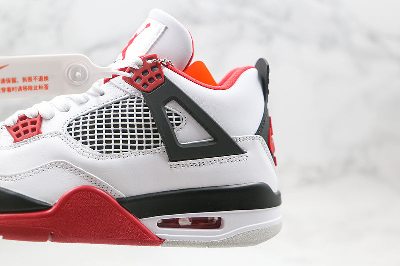 Nike Air Jordan 4 Retro OG IV White Bred Fire Red Sneakers