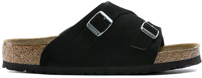 Birkenstock Zrich Soft Footbed Suede Leather 1009529 Narrow Fit Black Sandals