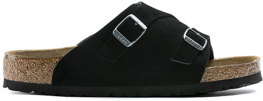 Birkenstock Zrich Soft Footbed Suede Leather 1009529 Narrow Fit Black Sandals