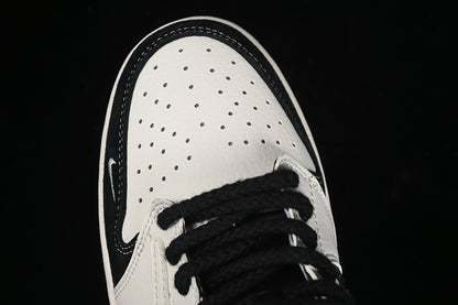 Travis Scott Fragment Design Nike Air Jordan 1 Low OG SP Black White Sneakers
