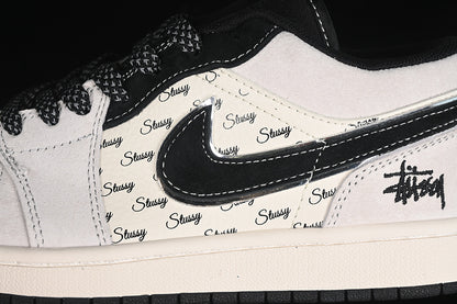 Nike Air Jordan 1 Low Black White Light Grey Sneakers
