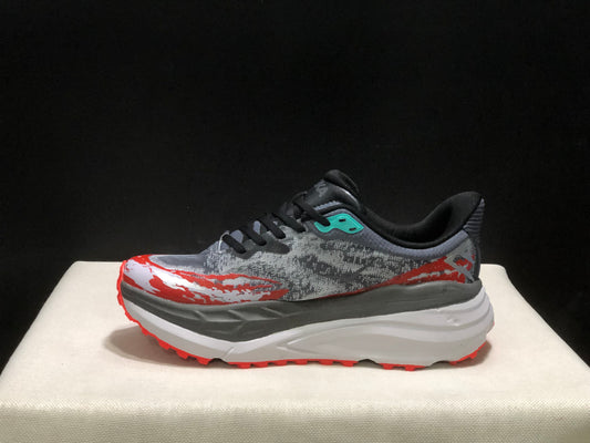 Hoka One One Stinson 7 Comfortable Anti-slip Outdoor Running Shoes Sneakers Gray/Red