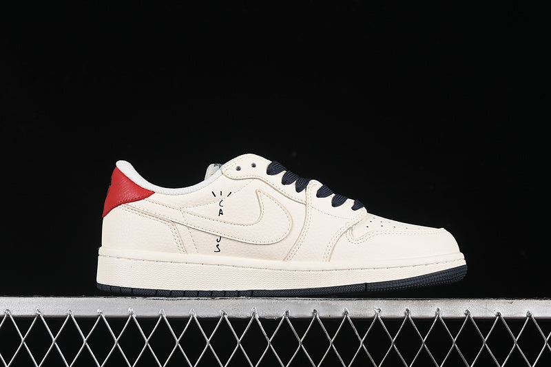 Travis Scott Fragment Design Nike Air Jordan 1 Low OG SP Black Sole White Sneakers
