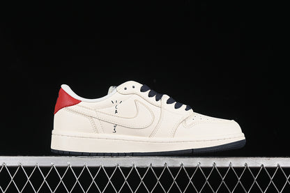 Travis Scott Fragment Design Nike Air Jordan 1 Low OG SP Black Sole White Sneakers