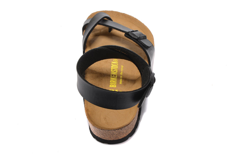 Birkenstock Yara Oiled Black Matte Leather Gladiator Sandal