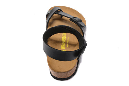Birkenstock Yara Oiled Black Matte Leather Gladiator Sandal