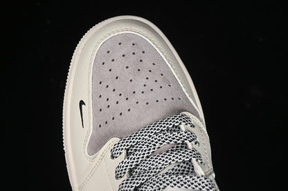 Nike Air Jordan 1 Low Supreme Black White Grey Sneakers