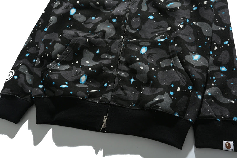 A Bathing Ape BAPE Shark Head Noctilucent Series Hoodie Astral