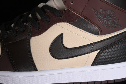 Nike Air Jordan 1 Mid SE Velvet Brown Sandrift Sneakers