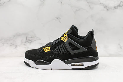 Nike Air Jordan 4 Retro Royalty Black Metallic Gold White Sneakers
