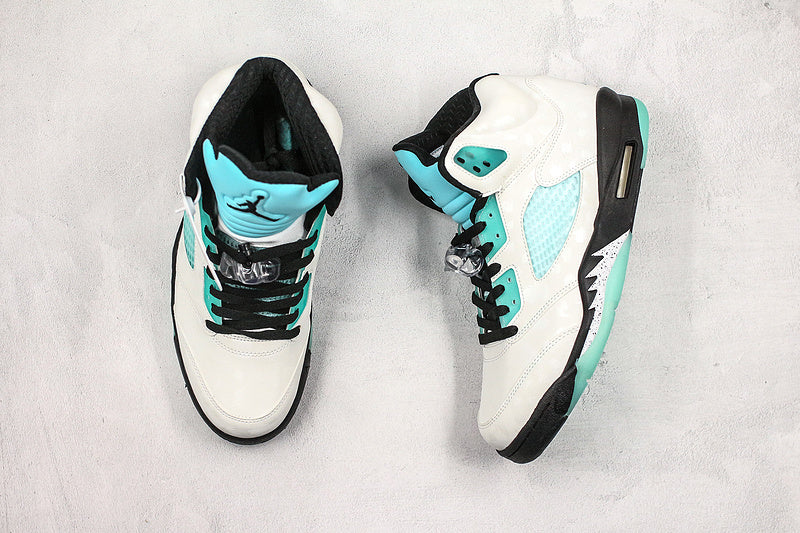 Nike Air Jordan 5 Retro White Island Green Sneakers