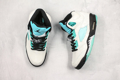 Nike Air Jordan 5 Retro White Island Green Sneakers