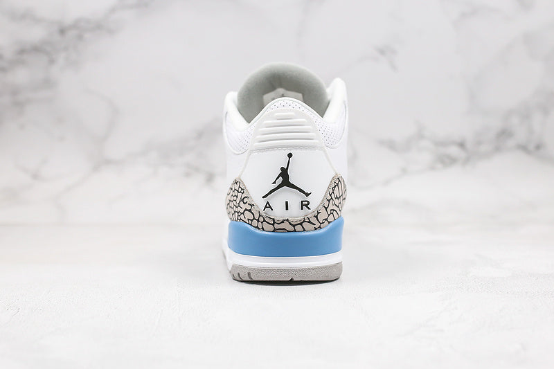 Nike Air Jordan 3 Retro Mid UNC Valor White Blue Sneakers