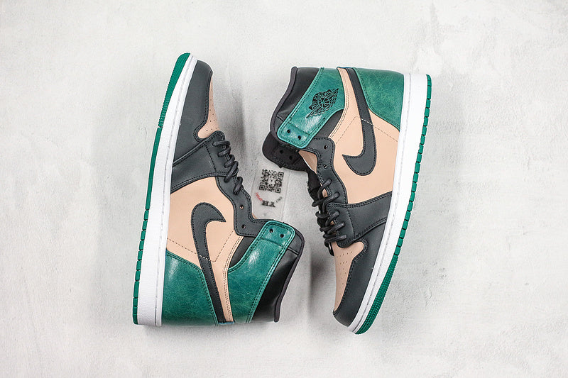 Nike Air Jordan 1 Retro High-Top Premium-Bio Beige/Anthracite-Mystic Green Sneakers