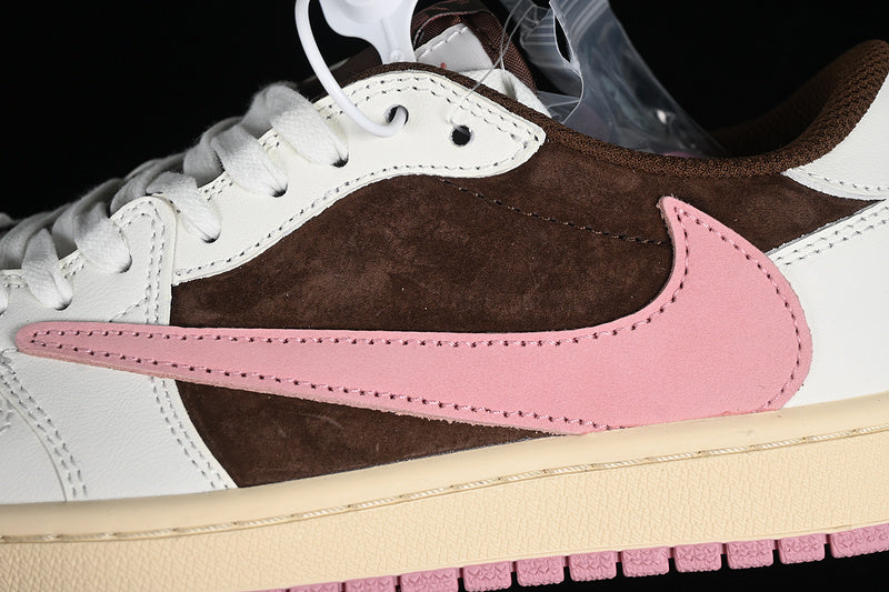 Travis Scott Nike Air Jordan 1 Low OG Dark Pony Pink Oxford Sneakers