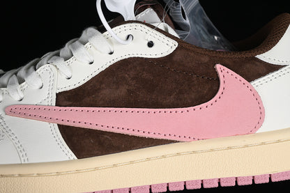 Travis Scott Nike Air Jordan 1 Low OG Dark Pony Pink Oxford Sneakers