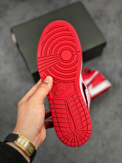 Nike Air Jordan 1 Low SE Red Quilt Valentines Pink Sneakers