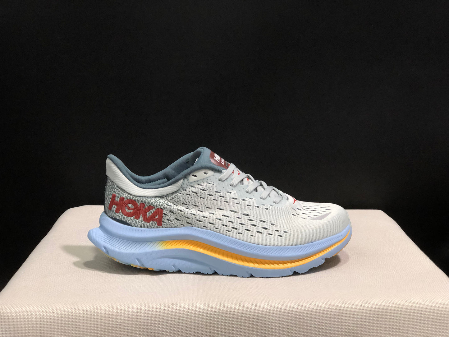 Hoka One One Kawana Cushioning Comfortable Gym Running Shoes Sneakers Cream/Blue