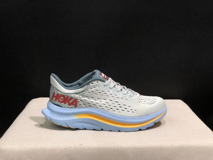 Hoka One One Kawana Cushioning Comfortable Gym Running Shoes Sneakers Cream/Blue