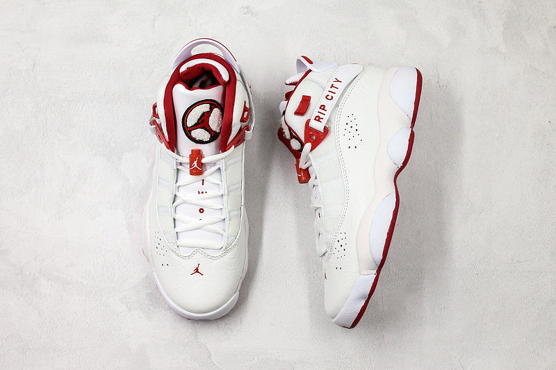 Nike Air Jordan 6 Rings White Red Sneakers